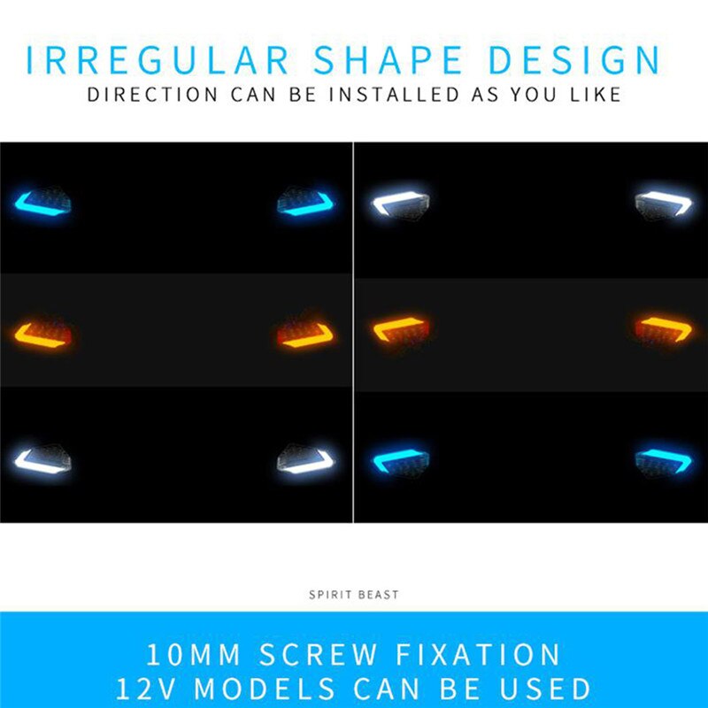Universal Irregular Shape Motorcycle LED Warning Light Daytime Indicator Running Light Motorbike Night Driving Traffic Light