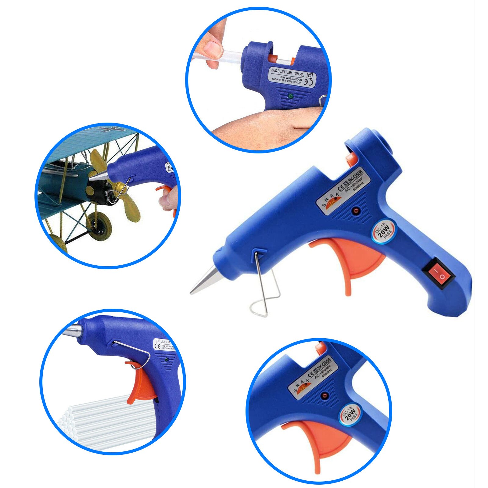 Eu Plug Melt Glue Gun Mini Guns Thermo Electric Heat Temperature Repair Tool Diy Accessories Diy Arts Home Machine#Y30