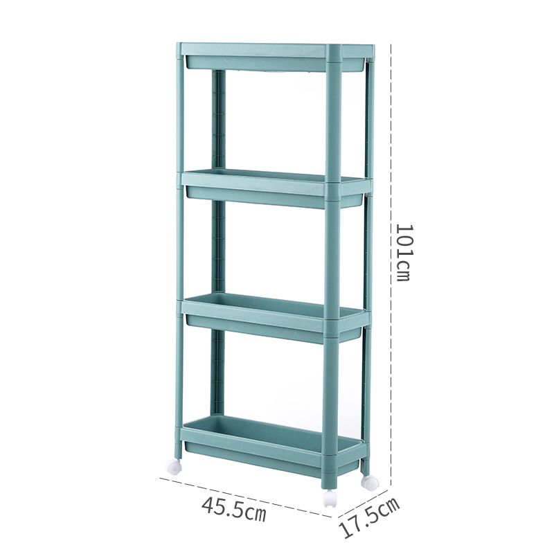 2/3/4 Tier Storage Shelf Plastic Subdries Rack Interspace Storage Racks Refrigerator Space Rack with Roller for Kitchen Bathroom: C4