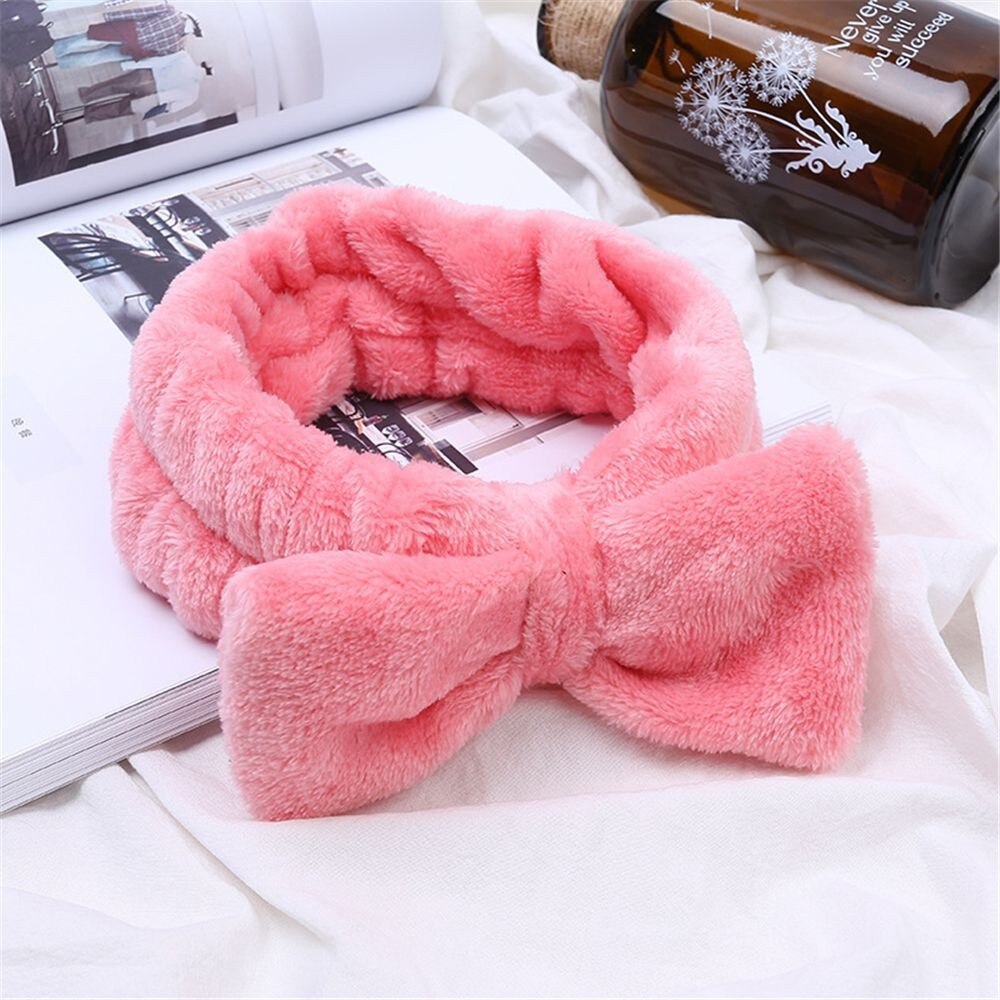 Koral fleece hårsløjfe kryds pandebånd til vask ansigt makeup dame bademaske kosmetisk hårbånd elastisk blød turban hårtilbehør