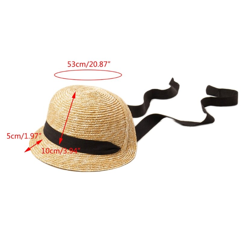 Chic Straw Hat Packable Cap Embellished with Textured Ribbon Travel Companion Reduce UV Harm Protect Delicate Skin M6CD