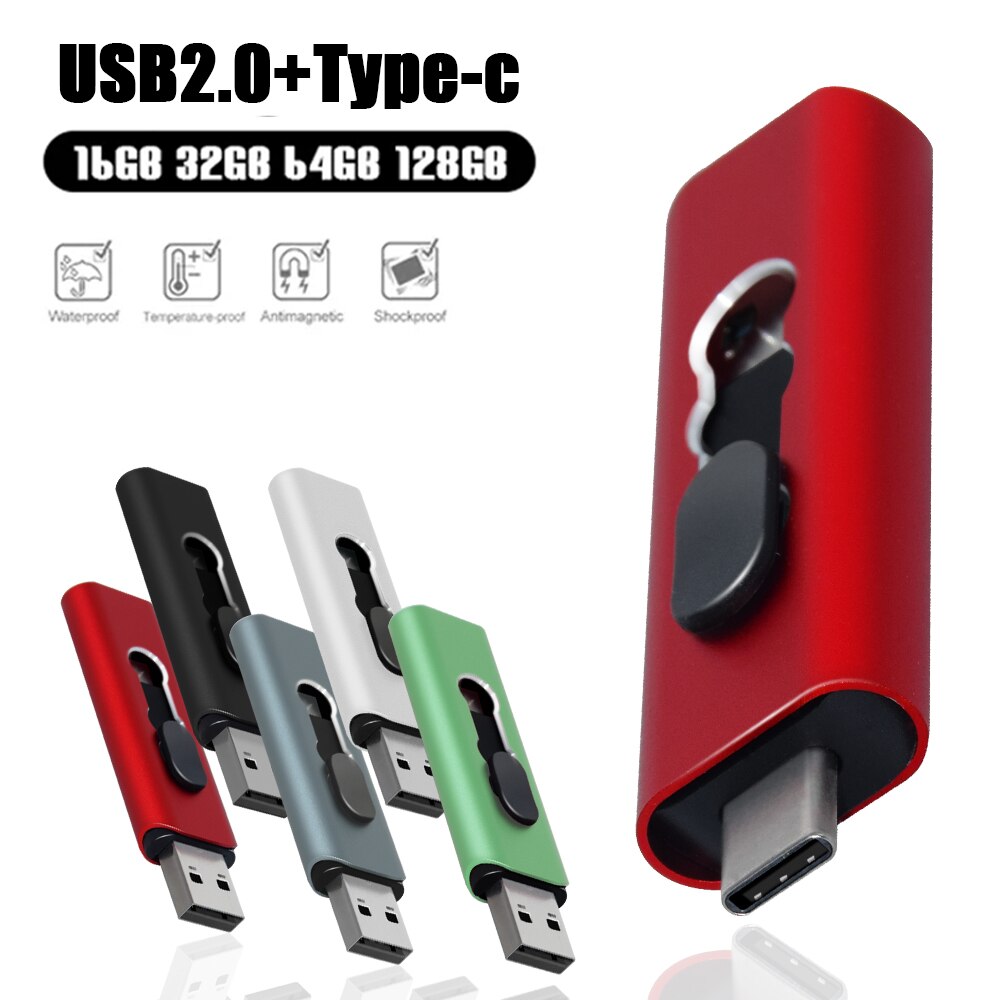Dla androida OTG 2 w 1 pamięć USB dyski 2.0 type-c i Micro 256GB 128GB 64GB 32GB 16GB pendrive Pen Drive Cle na prezenty telefoniczne