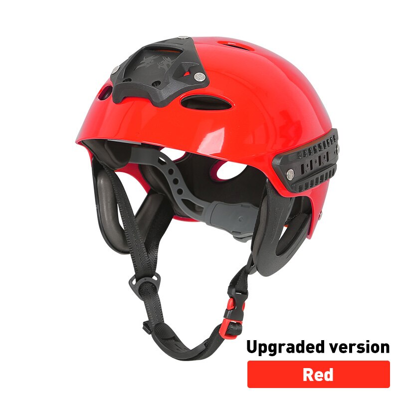 Xinda Outdoor Water Rescue Safety Helmet Head Protection Climbing Streams Rafting Adult Sport Aquatics Helmet: Red Up