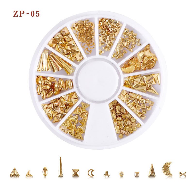 1P étoile lune ongles strass pierres AB couleur strass perles irrégulières manucure pour ongles Art décorations cristaux accessoires: ZP-05