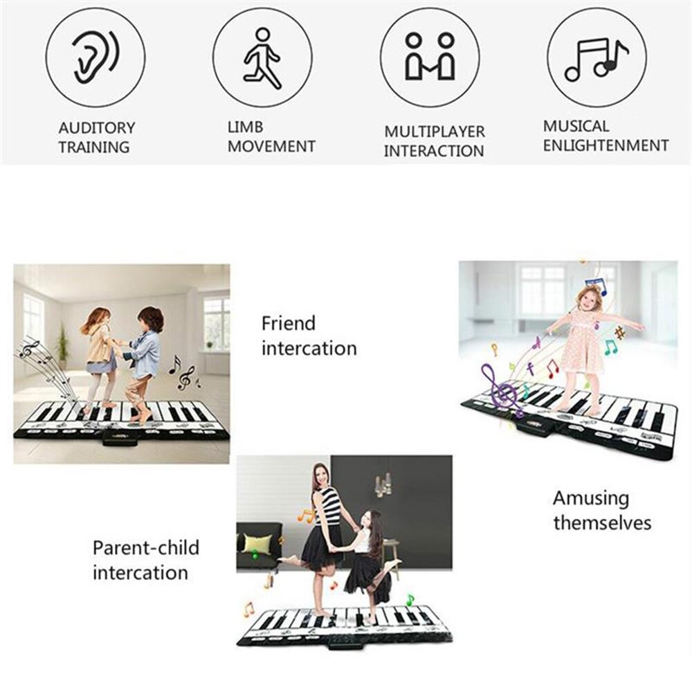 180*72Cm/70.86 * 28.34in Elektronische Musical Mat Tapijten Toetsenbord Piano Speelmat Muziekinstrument Educatief Speelgoed voor Kids