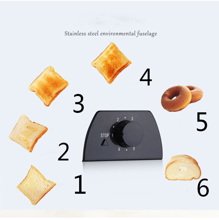 Automatic Toaster, Toaster With 2X Wide Width Slits For Up To 4X Discs, 6X Silk Steps With Roll For Croissants, Bagels, 220V