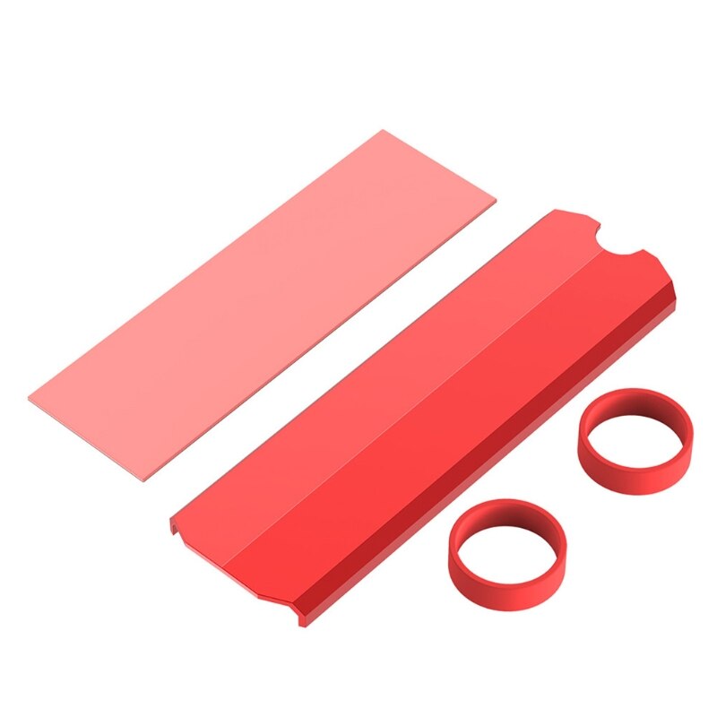 M.2 SSD Heat Sink, Solid State Hard Disk Aluminum Heatsink, Cooling Pad for Desktop PC Double-Sided Heat Sink Cooler Set: Red-SR02