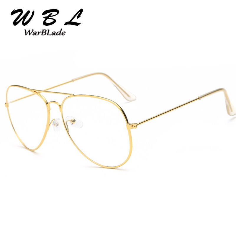 WarBLade Vintage Luxury Reading Glasses Frames Brand Clear Lens Glasses Frame Women Oversize Gold Eyewear Men Pilot Spectacle