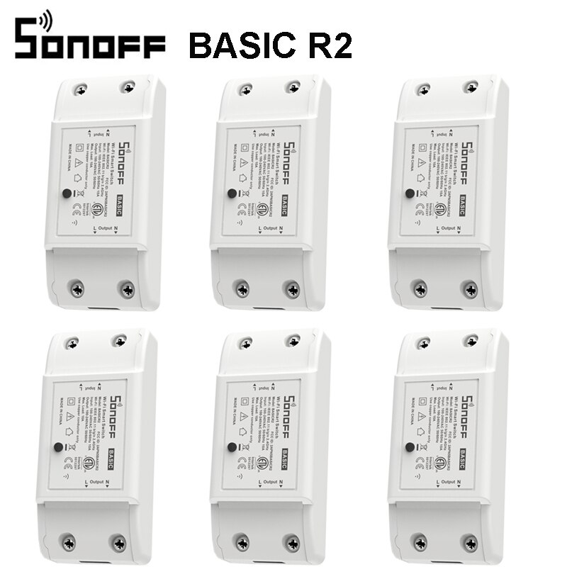 1/10Pieces Sonoff Basic R2 Wifi DIY Smart Wireless Remote Universal Switch Light Controller Module Work With Alexa Google Home: 6pcs