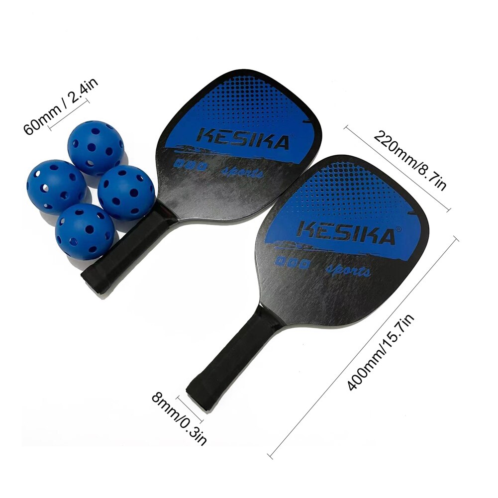 Pickleball Paddle Set Pickleball Rackets Bal Set 2 Rackets &amp; Amp 4 Pickleball Ballen Met Draagtas Voor Mannen Vrouwen