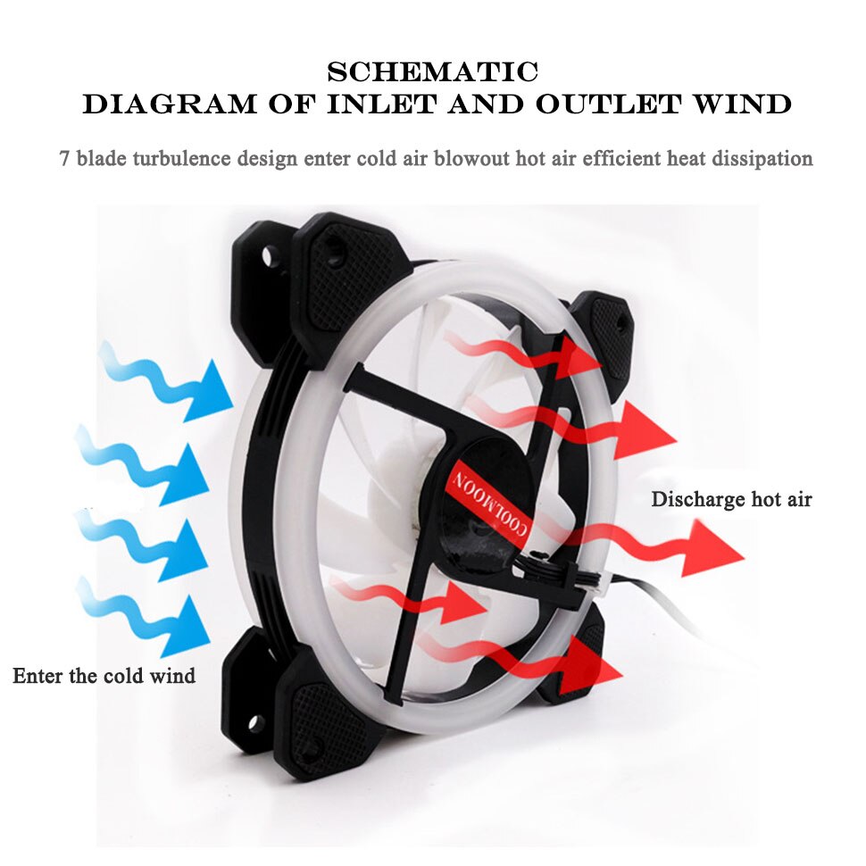 Computer Pc Case Fan 120Mm Rgb Passen Led 12V Fan Cooler Rustig Remote Heatsink Computer Cooler Cooling Case fans Met Controller