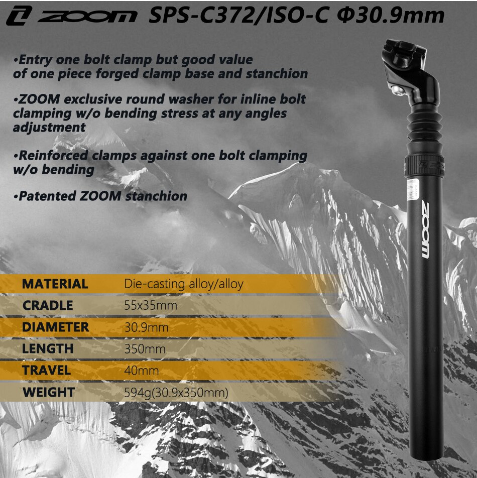zoom fjæringe setepinne 27.2/31.6mm mtb landeveissykkel setepinne aluminium landeveissykkel damesykkel salrør sykkeldeler demper setepinne