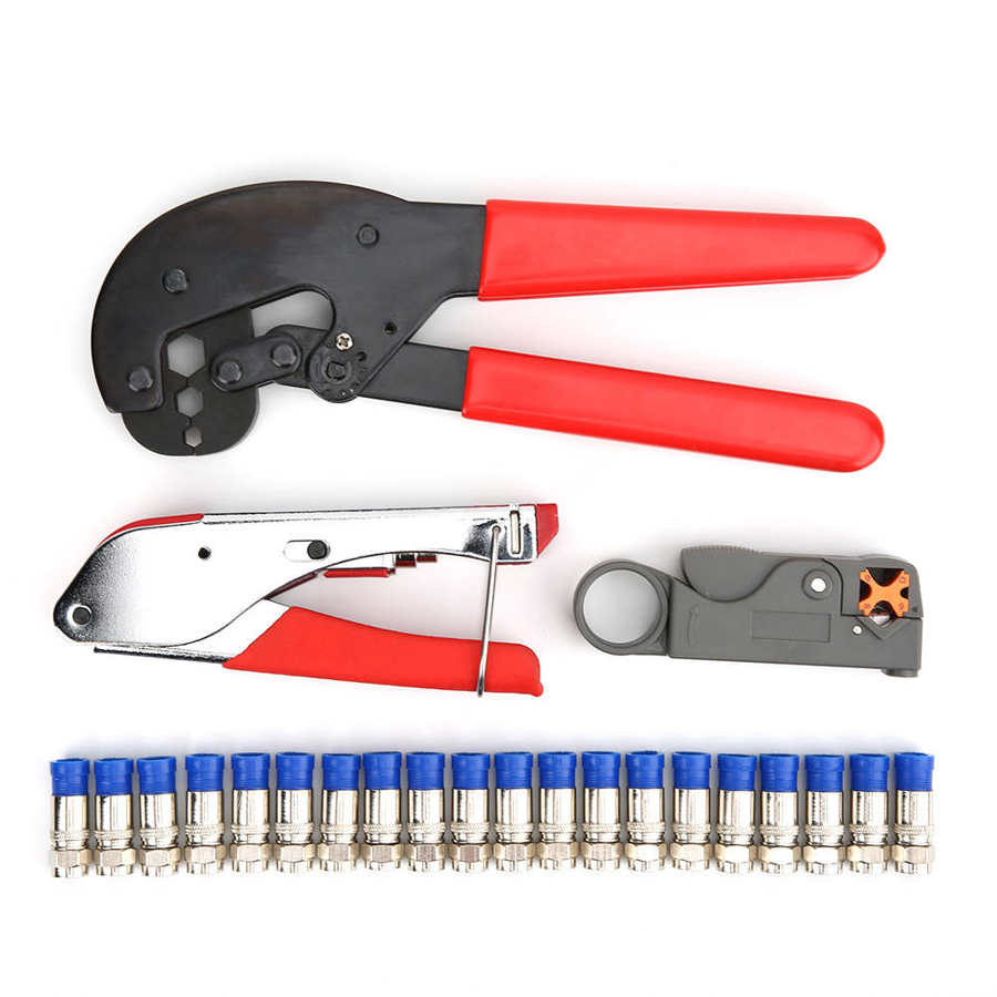 Coaxial cable crimping tools F-type set stripping pliers set cable clamp set