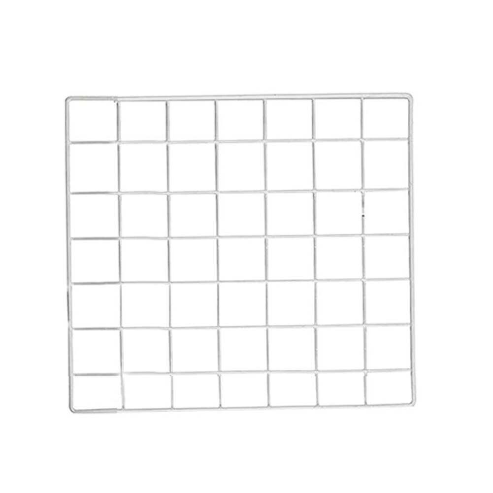 Art Display Mesh Storage Shelf Organizer Postcards DIY Rack Holder Modern Home Wall Decoration Iron Grid Decor Wall Black: White 35x35
