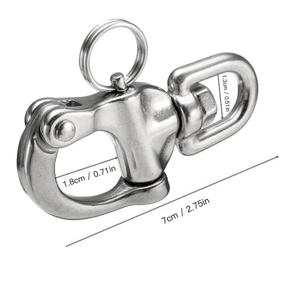 Primavera hebilla giratoria con Snap grillete pánico corchete de la horquilla de acero inoxidable 316 abierta llavero de coche barco Marina Accesorios