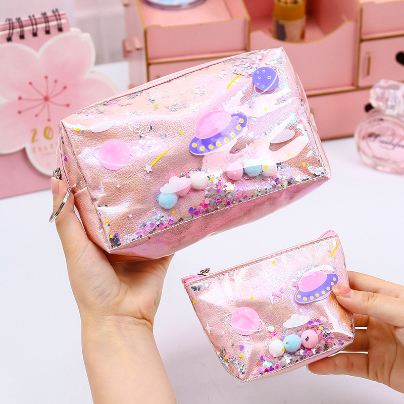 Miyahouse Quicksand maquillage sac Laser Sequin femmes fermeture éclair cosmétique organisateur stockage voyage Portable beauté lavage pochette étui sac