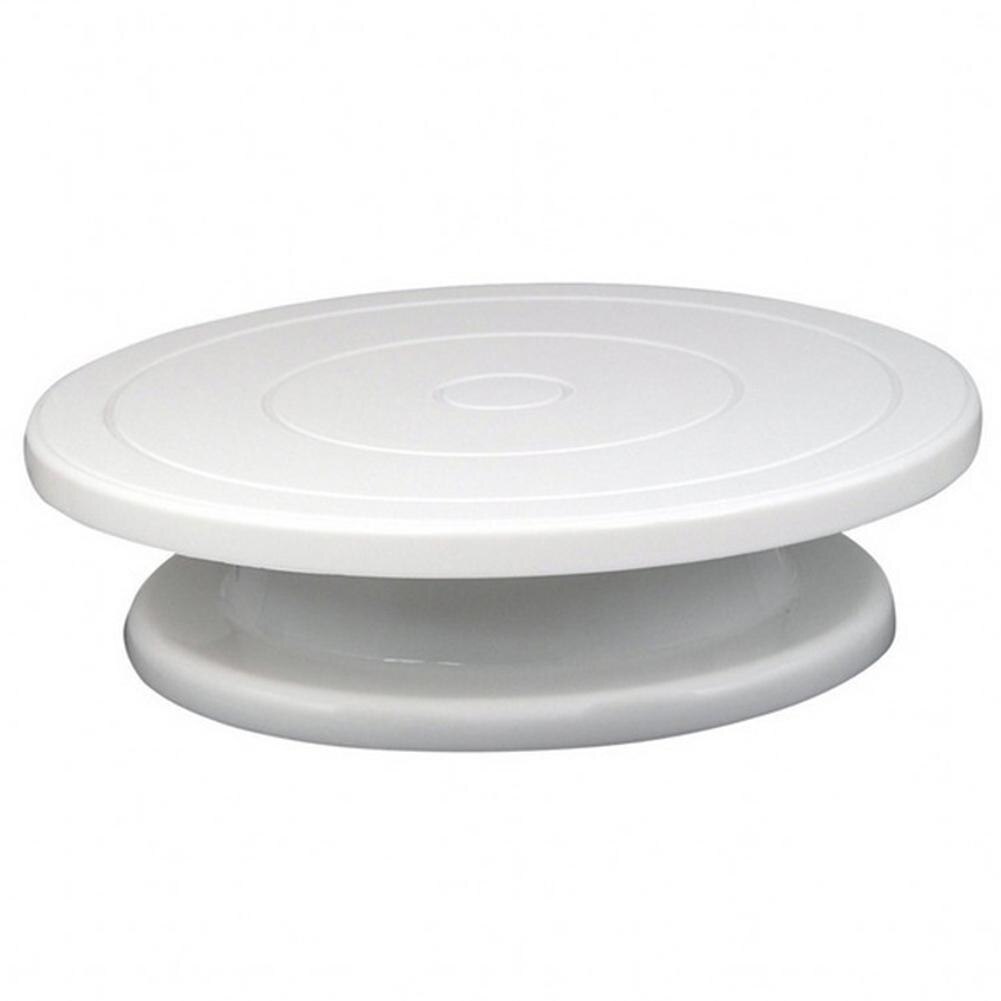 Plastic Taart Draaitafel Roterende Taart Plastic Deeg Platform Draaitafel Bakken Decorating Stand Tools Taart Mes P2K3: Default Title