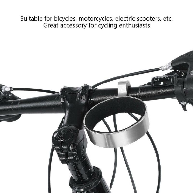 Bicycle Cycling Cup Holder Motorcycle Bicycle Bike Handlebar Mount Coffee Drinks Cup Holder Bracket Aluminum For Handlebar Rack: 01 Silver White
