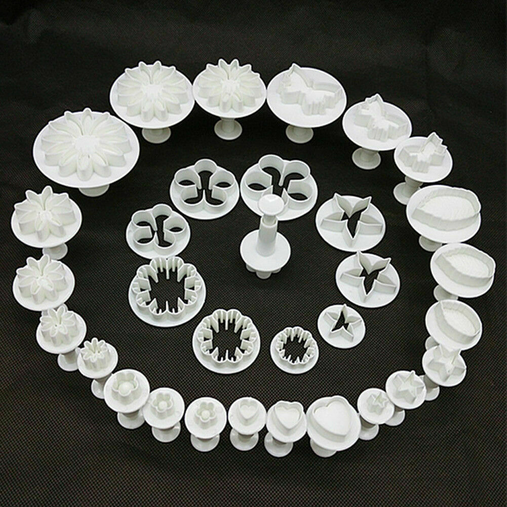 33 Stks/set Sugarcraft Cake Decorating Tool Set Fondant Plunger Cutters Cake Gereedschappen Cookie Biscuit Cakevorm Bakken Accessoires: Default Title