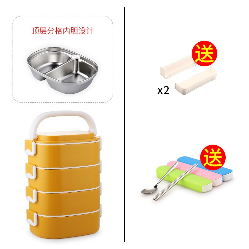 Fiambrera térmica bonita, lonchera multicapa De acero inoxidable, fiambrera portátil Bento, ecológica, fiambrera De Comida AC50LB: Style3