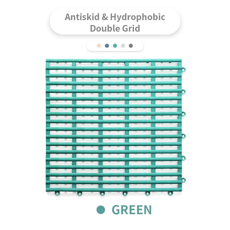 Tapis antidérapant sans goût TPE, pour toilettes, baignoire domestique, salle de bains, creux hydrophobe, tapis de douche Portable: Nordic - Lake green / 30CMX30CM 6pcs