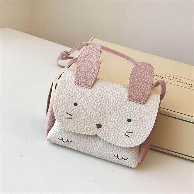 Girls PU Coin Purse Bag Wallet Kids Rabbit One Shoulder Bag Small Coin Purse Change Wallet Kids Bag: Beige