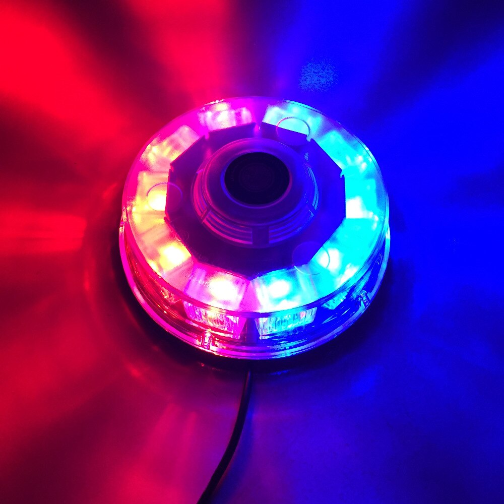 Luz LED estroboscópica de advertencia para coche, camión y Policía, luces de emergencia intermitentes magnéticas, resistentes al agua, color rojo, amarillo y azul, 12V de CC