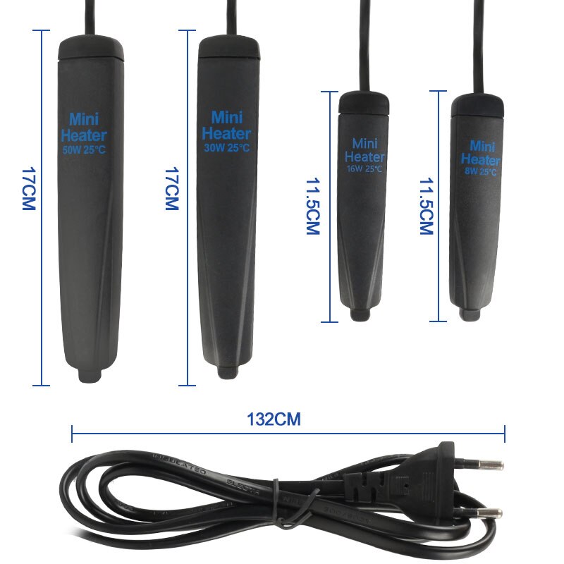 Nueva barra de calentamiento para peceras de Acuario, calentador de temperatura constante inastillable, calentador de calor para accesorios de peceras y acuarios: 50W