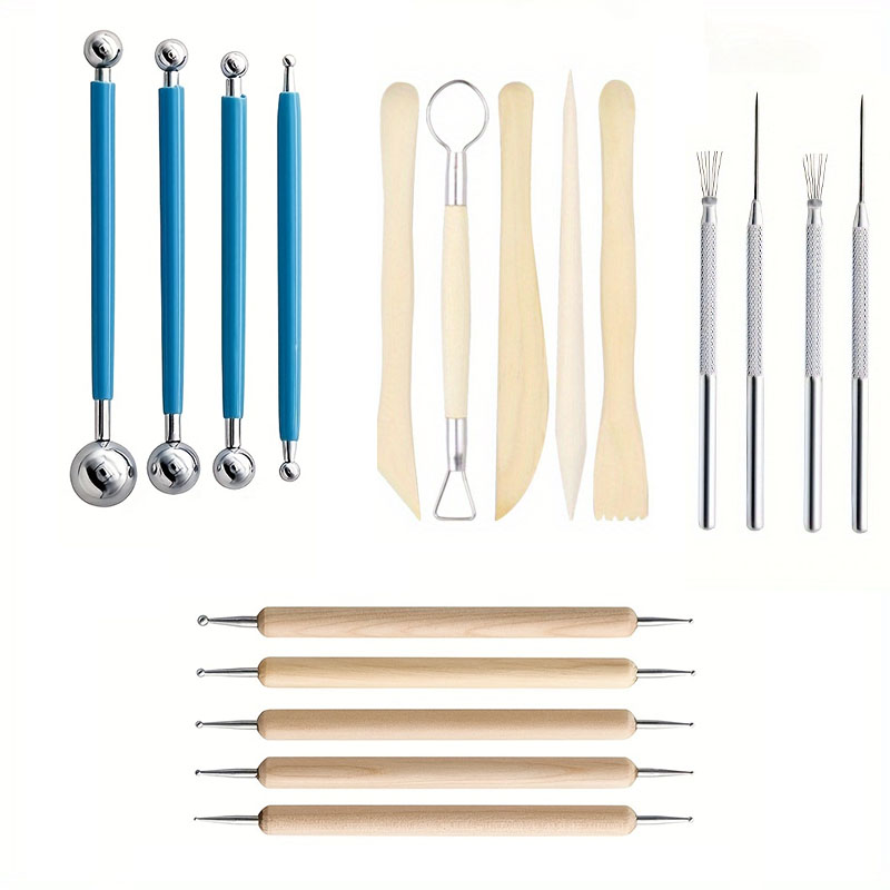 Clay Tools Kit Polymer Clay Tools Ceramics Clay Sculpting Air Dry Clay Tool Set for Pottery Craft Baking Carving Molding Shaping: PURPLE