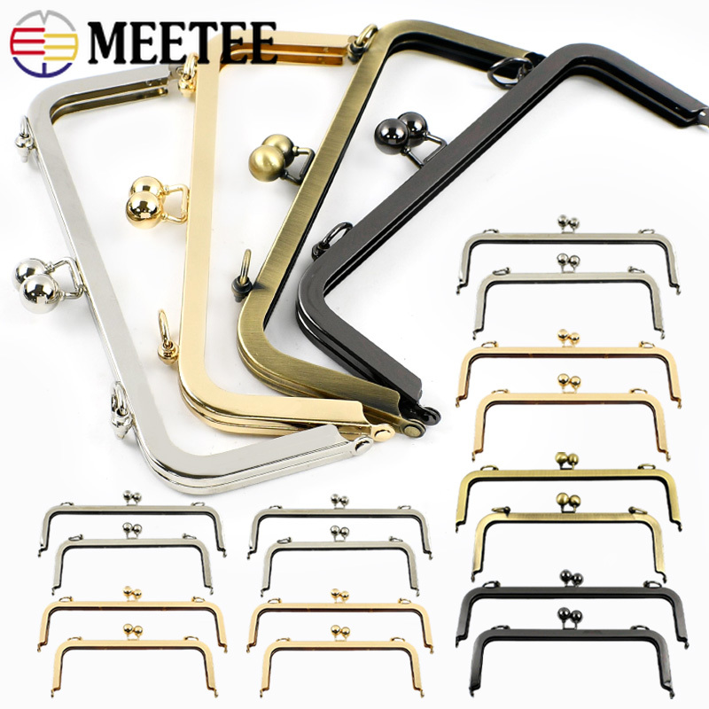 1/2 Stuks 20/25 Cm Metalen Portemonnee Frame Kus Sluiting Handvat Vierkante Gladde Zakken Portemonnee Frame Diy Naaien Beugels accessoires Voor Handtassen