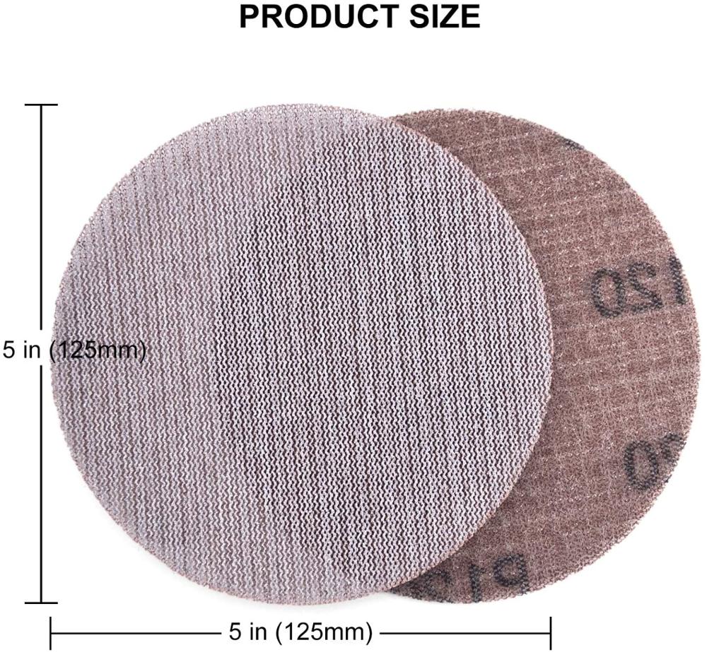 50PCS 6inch 150MM Mesh Sanding Discs Hook &amp; Loop Abrasive Dust Free Disc Anti-Blocking Sharp Grinding Sandpaper for Car Wood