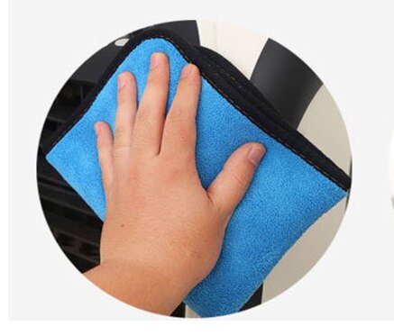 Høj tæthed bil håndklæde koral fleece dobbeltsidet bil håndklæde absorberende rengøringshåndklæde: Blå / 30 x 30cm