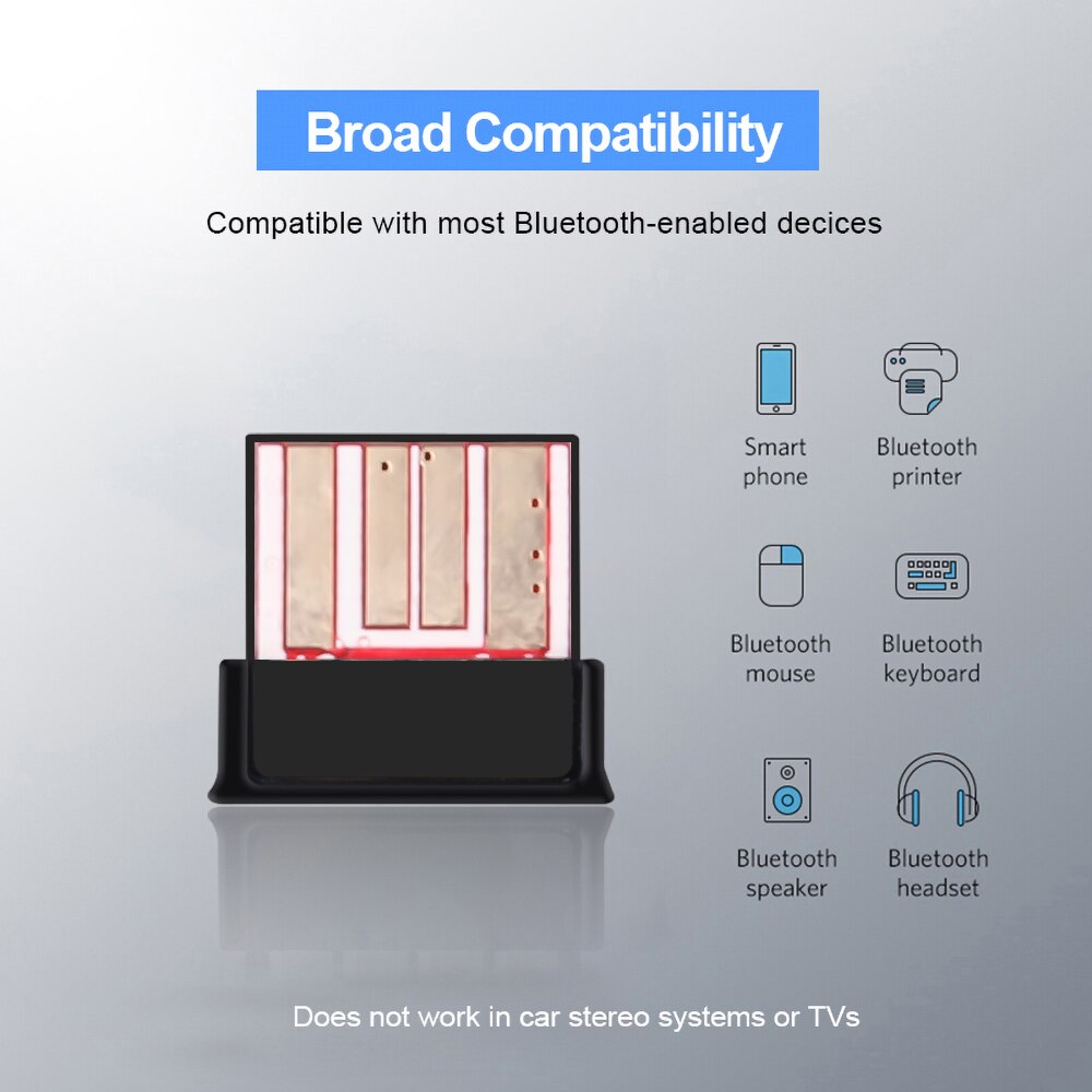 Kebidu Mini Usb Bluetooth Adapters Bt 5.0 Usb Draadloze Computer Adapter Audio Ontvanger Zender Dongles Laptop Pc Mini Sender