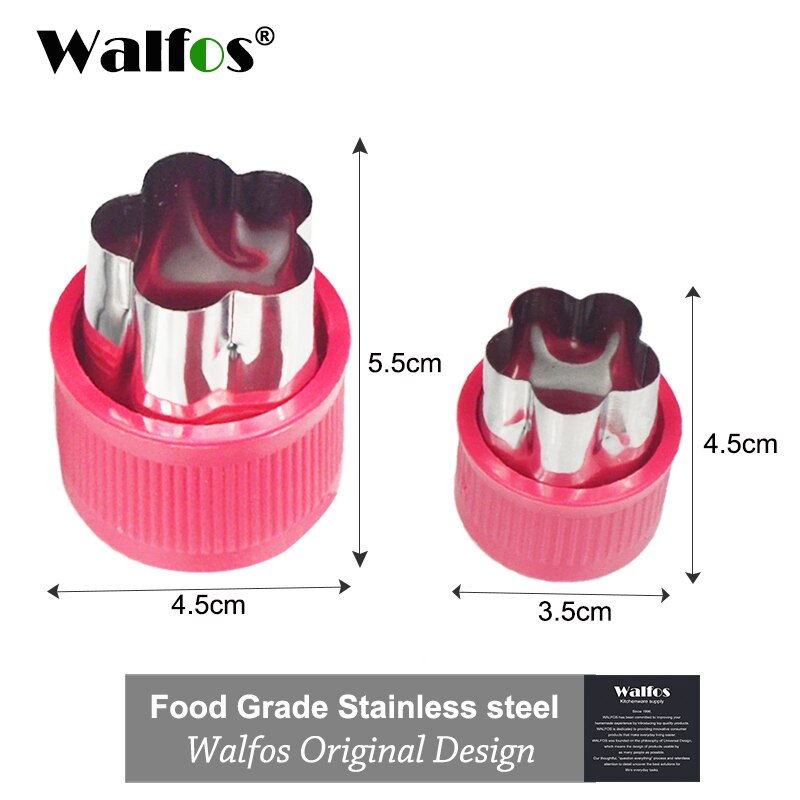 Walfos 8 Stuks Rvs Bloem Ster Vorm Groente Fruit Cutter Mold Cake Cookies Cutting Vorm Taart Bakken Tools