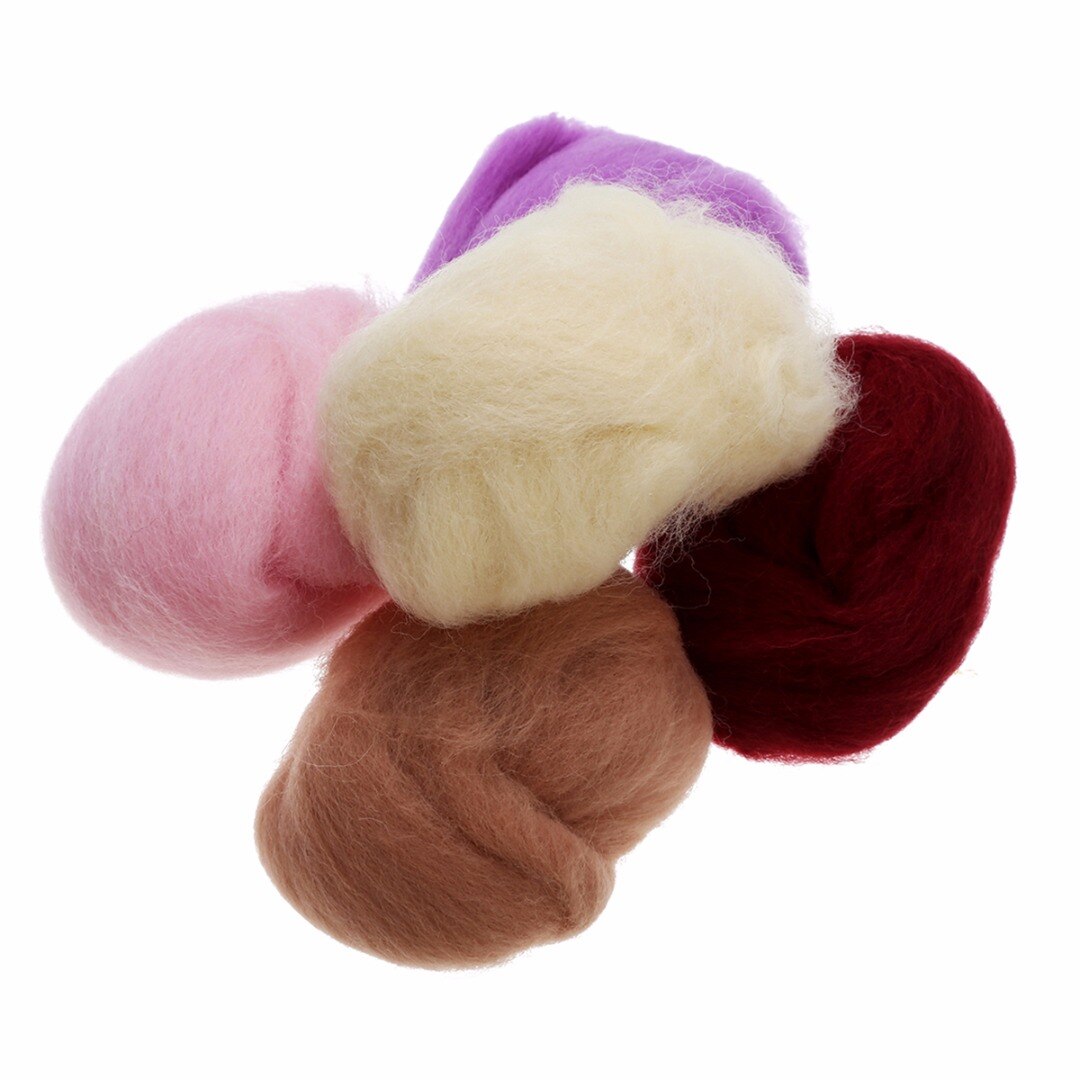 1 Set 5g Zachte Merino Wol Fibre Zwervende 17 Kleuren Voor Naaldvilten DIY Hand Spinning Naaien Pop Handwerken arts Craft