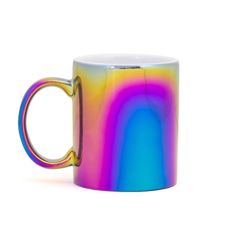 Taza De unicornio con arcoiris iridiscente, Vintage, sirena, galvanoplastia, tazona, Tazas De café Creativas, Nespresso, unicornio