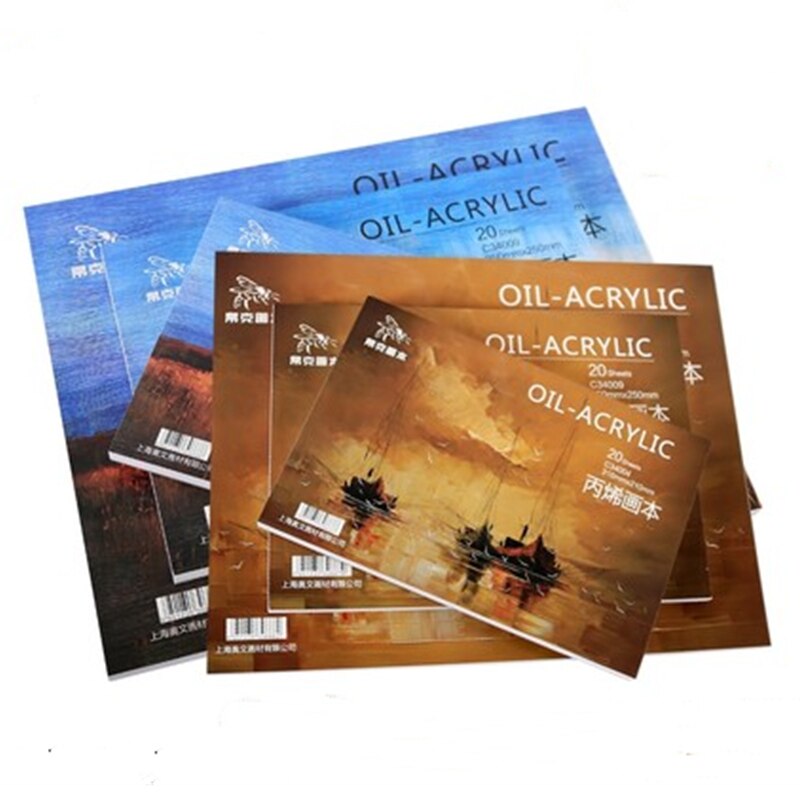 Acrylic Oil Painting Book Oil Painting Pigment Drawing Paper Special Book Impervious Oil Acrylic Painting Art Supplies
