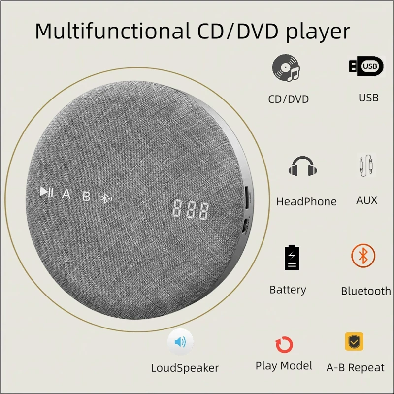 Multifunktion aler CD-Player DVD/VCD-AV-Player Drahtloser Bluetooth-USB-Lautsprecher wiederauf ladbarer Audio-Player