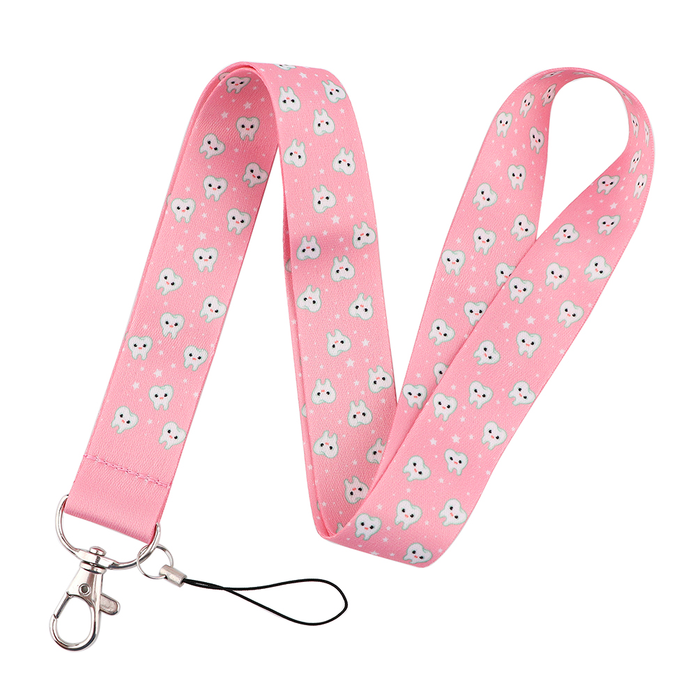 Nyckelband för mänskligt organ tandvård tandläkare halsrem kort id-korthållare nyckelring nyckelring tillbehör läkare sjuksköterska: Gul