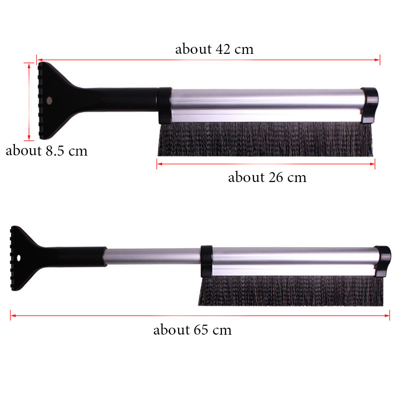 Raspador de hielo para parabrisas de coche, cepillo extensible de acero inoxidable, herramienta de limpieza, escoba, accesorios de lavado