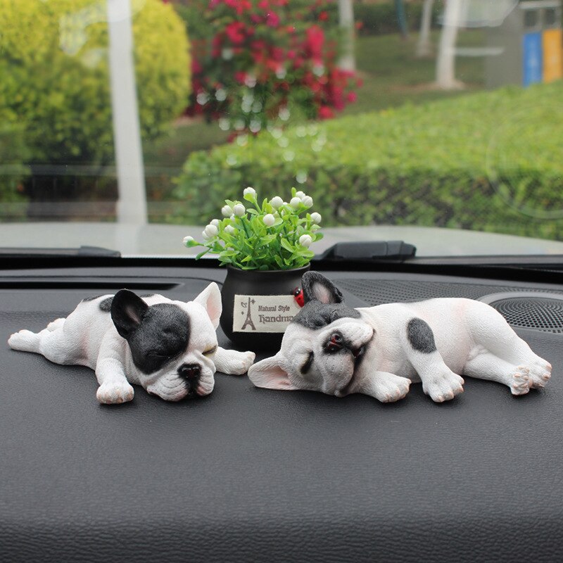 Car interior control ornaments product sleeping position French bulldog car ornaments cute simulation dog model high