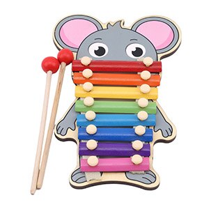 Animal Octave Children Musical Toy Rainbow Wooden Xylophone Instruments Children Music Instrument Learning Education Puzzle Toy: mouse