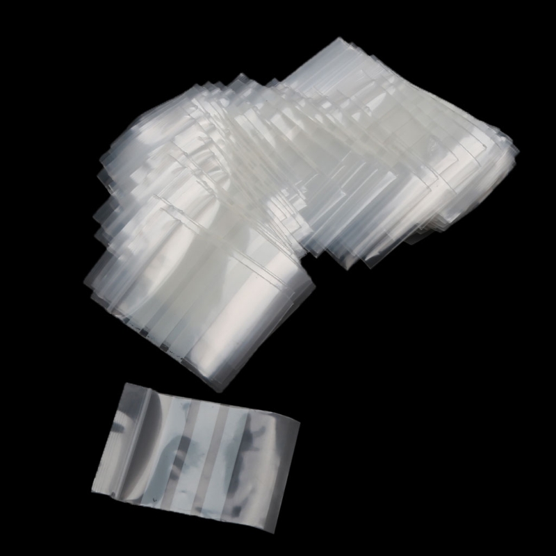 100 PCs/pack Small Plastic Self-Sealing Zipper Jewelry Storage Bags Writeable Reclosable Zipped Leak-proof Jewelry Packaging: black