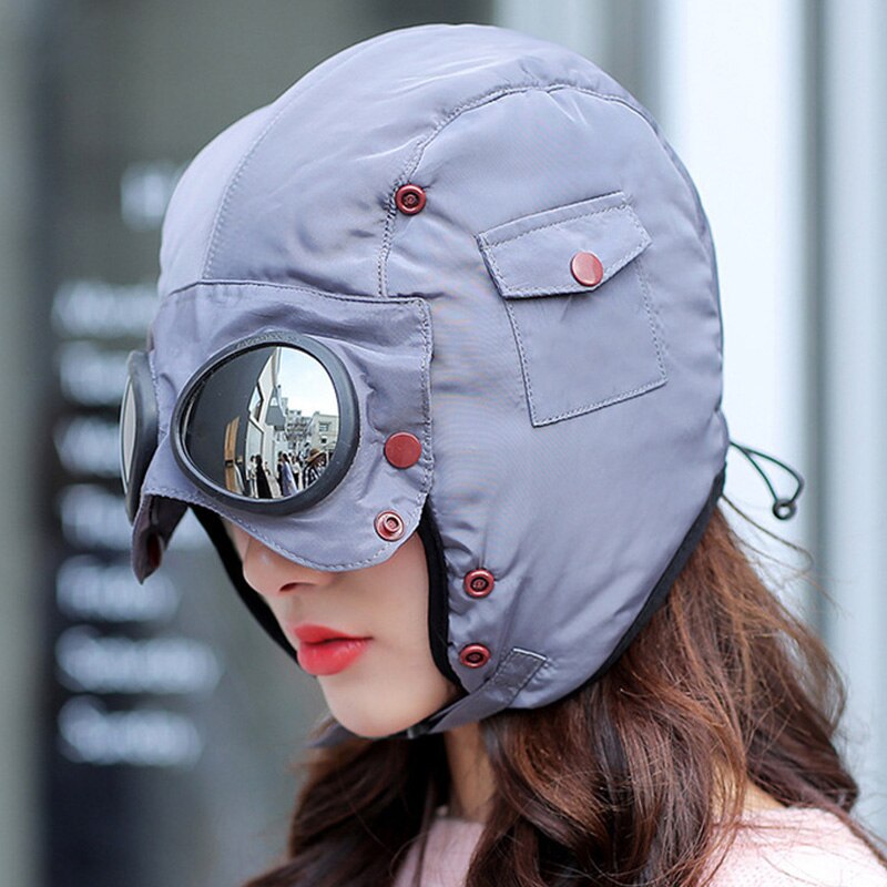 warm cap winter men winter hats for women kids waterproof hood hat with glasses balaclava camping hiking outdoor sport caps