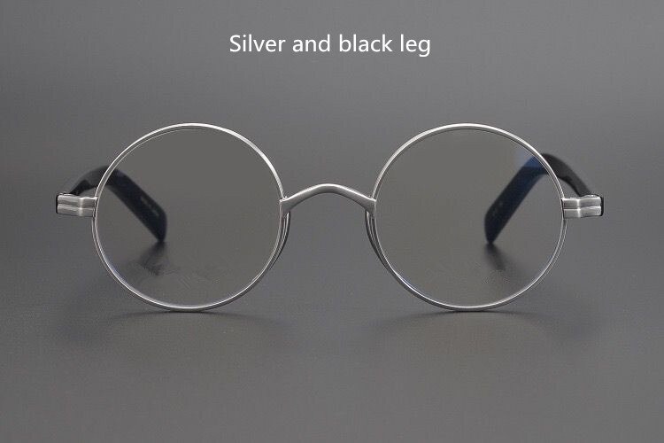 Japon fait à la main John Lennon titane cadre rond Vintage hommes lunettes Super léger petit visage lunettes femmes haute myopie Oculos: Silver