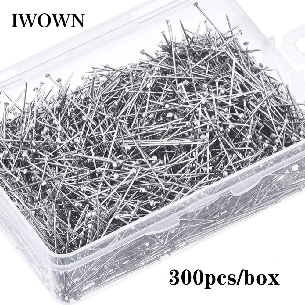 300Pcs 35mm Stainless Steel Sewing Pins Fine Satin Head Pins Dressmaker Straight Quilting Pins for Jewelry Making Sewing Tools