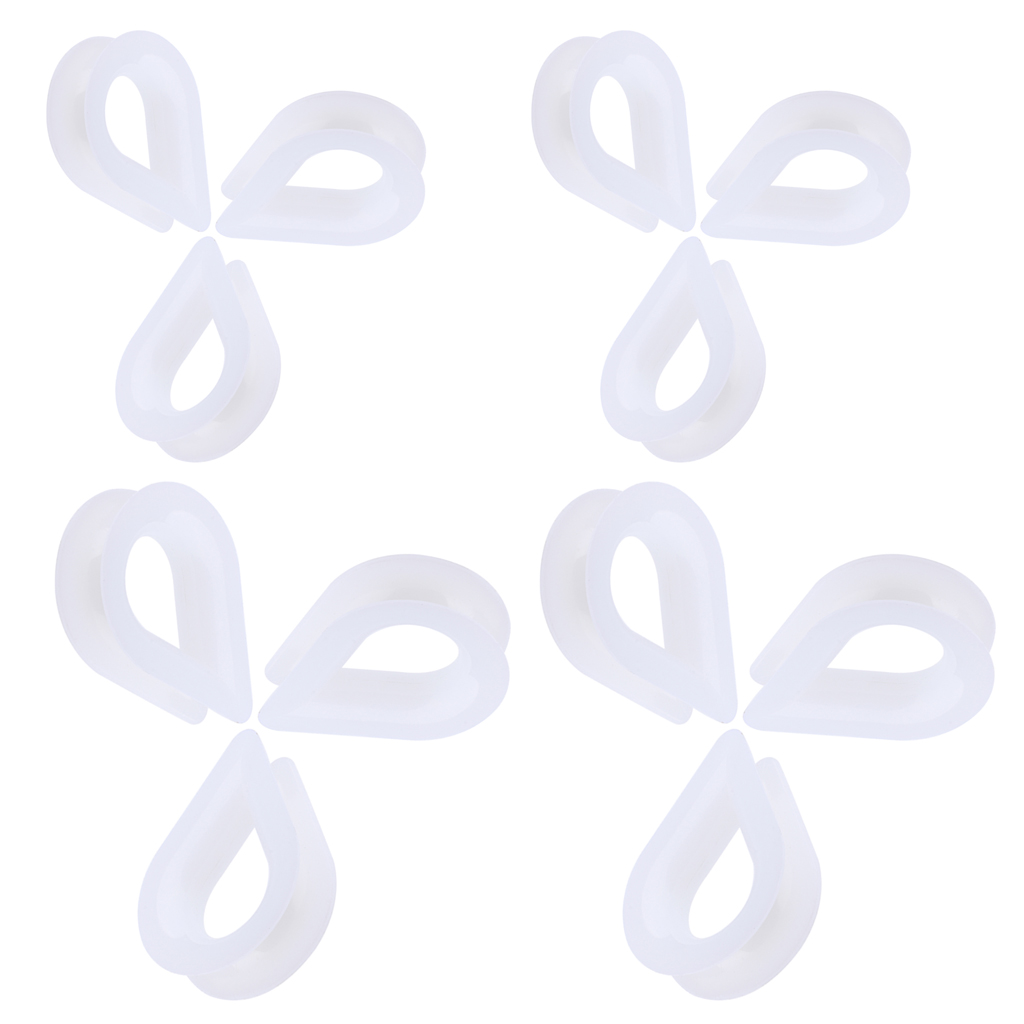 Total 12 Pcs, Braided Nylon Anchor Rope/Line with Thimble, Boat Rode 3/8inch, 1/2inch