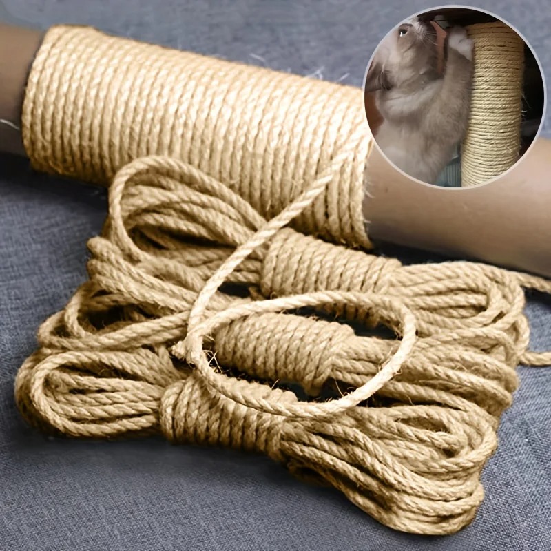 Cat Scratcher Rope DIY Natuurlijk Sisal Touw Speelgoed Katten Poot Klauw Meubelbeschermer Krabpaal Toren Klimrek Bindend touw