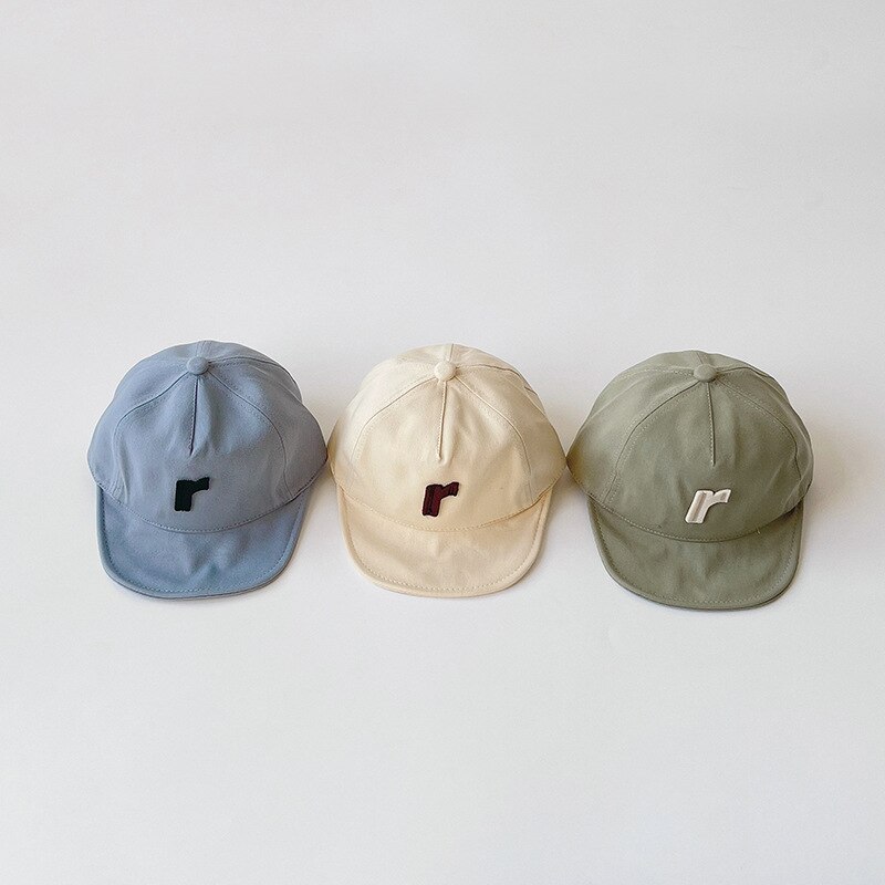 Primavera verão ins estilo 0-2 anos bebê meninos moda bonés crianças simples letras macio brims bonés de beisebol