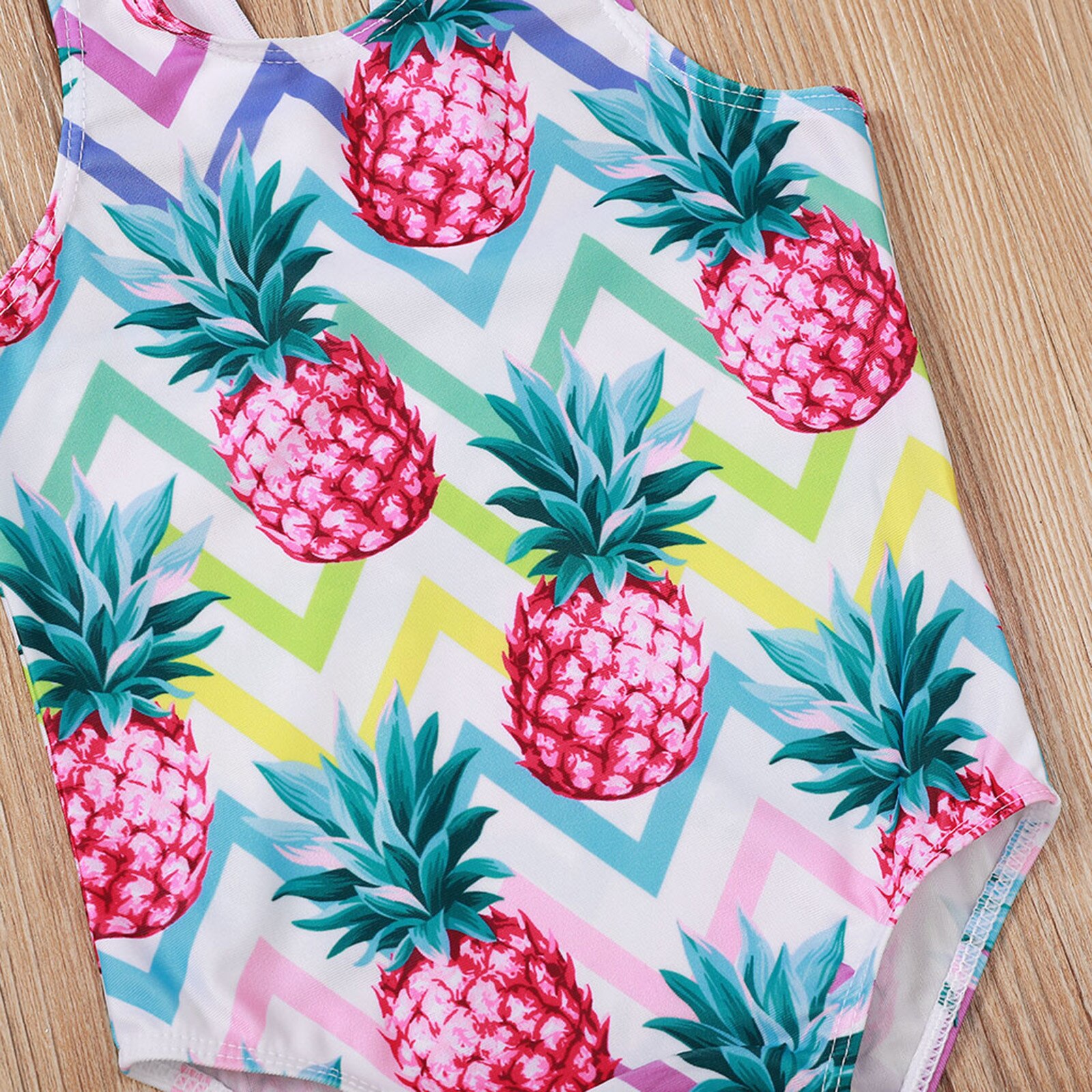 Toddler Kids Baby Girls Pineapple Print One-piece Swimwear Swimsuit Beachwear Summer Bikini Sets Kids Swimsuit Lovely Swimwear